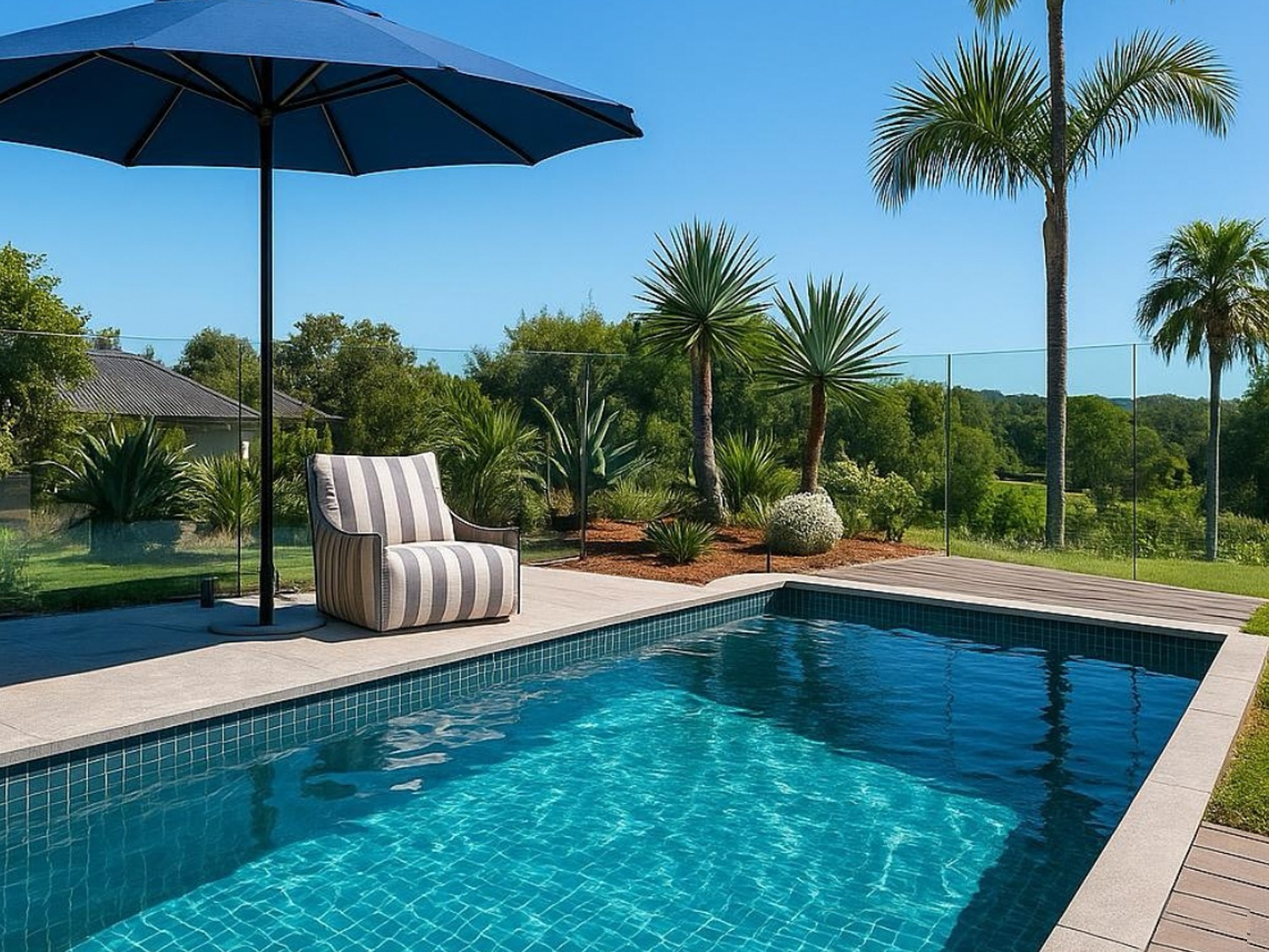 DIPP63 pool in a landscaped backyard